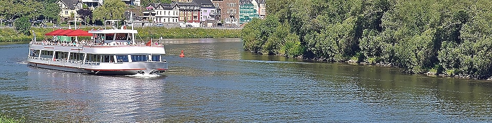 Barco en el agua con un hermoso paisaje de fondo en una ciudad europea